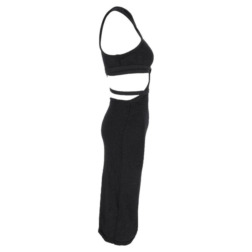 Cult Gaia Aziza Knitted Cutout Midi Dress in Black Cotton - Picture 4 of 6